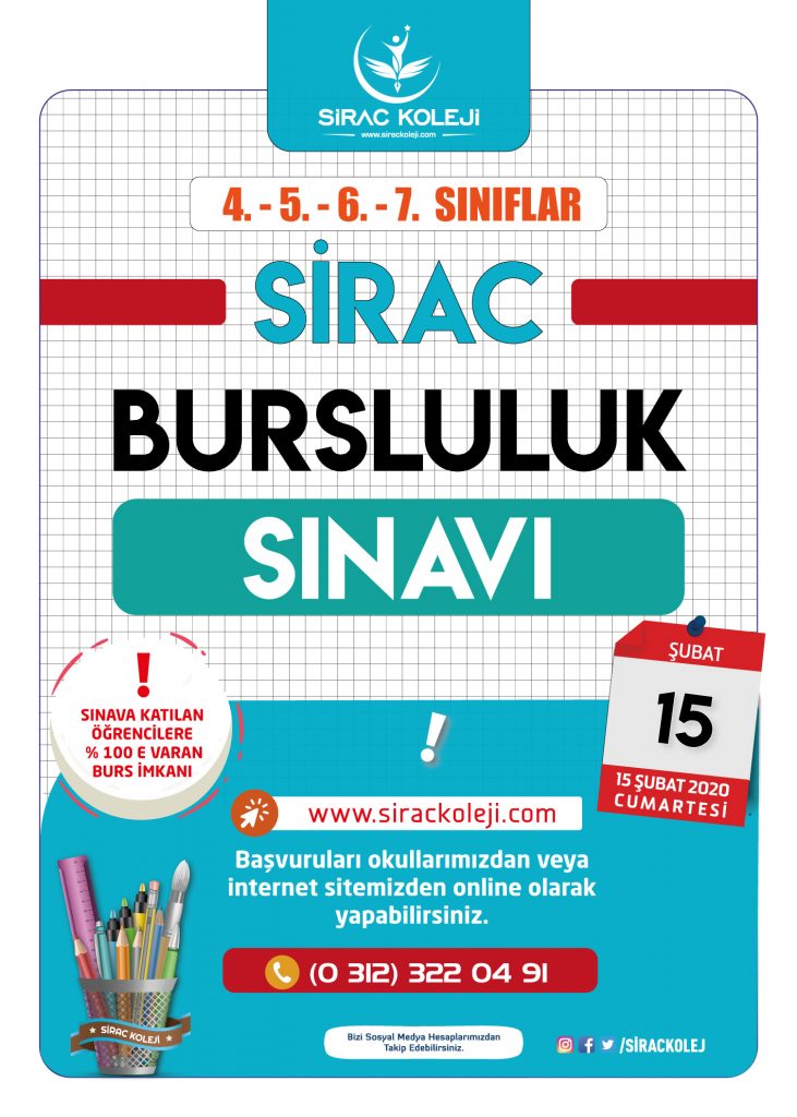 Sirac Koleji Bursluluk Sınavı Ankara